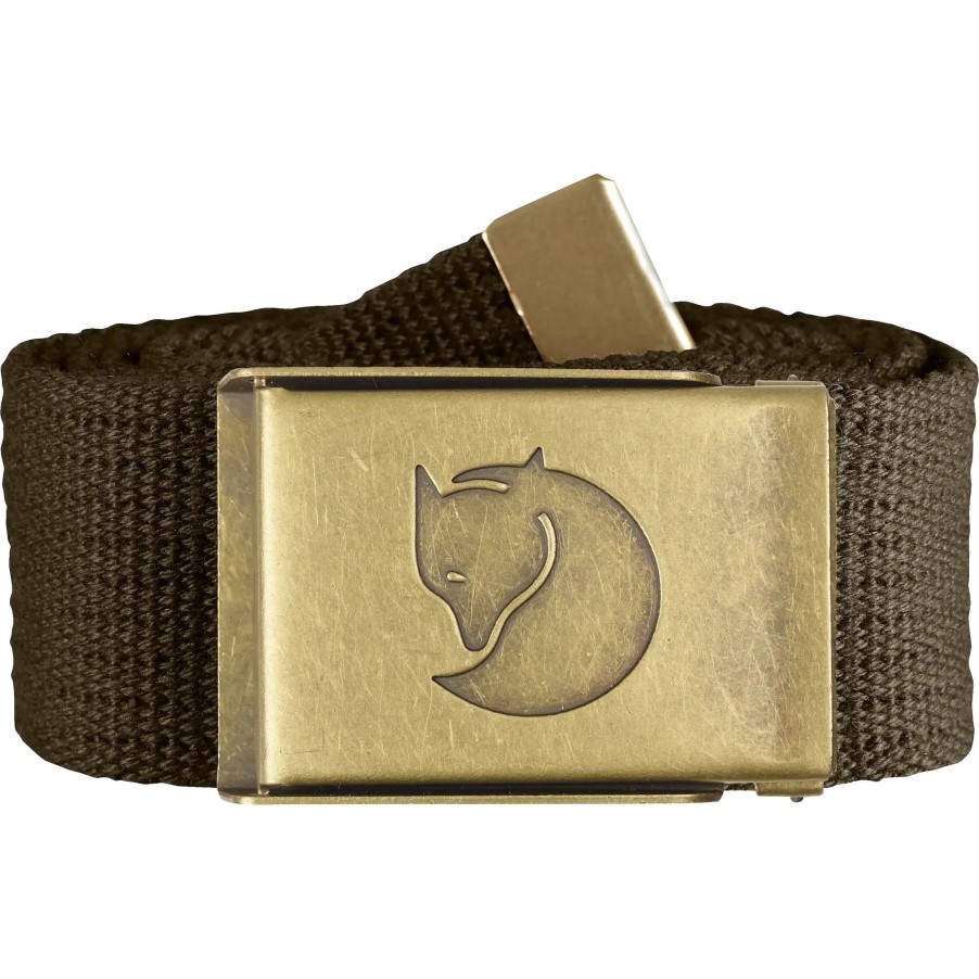Canvas Brass Belt 4 Cm Dark Olive Fjällräven