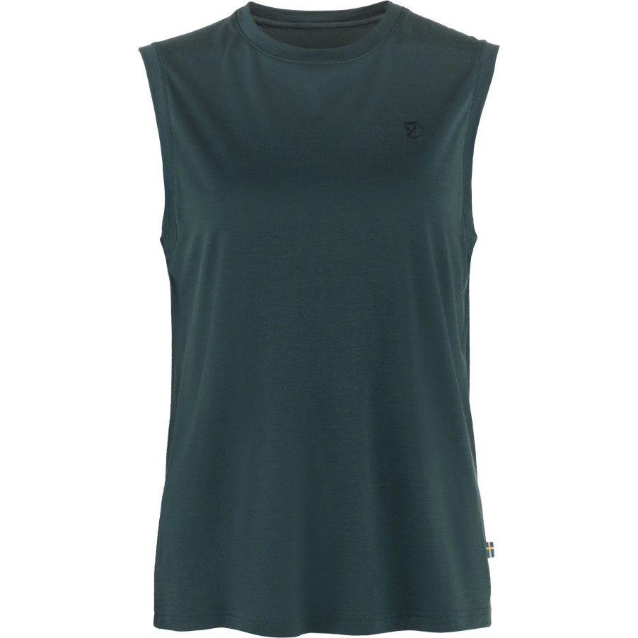 Dark Navy Fjällräven Abisko Wool Tank Top W