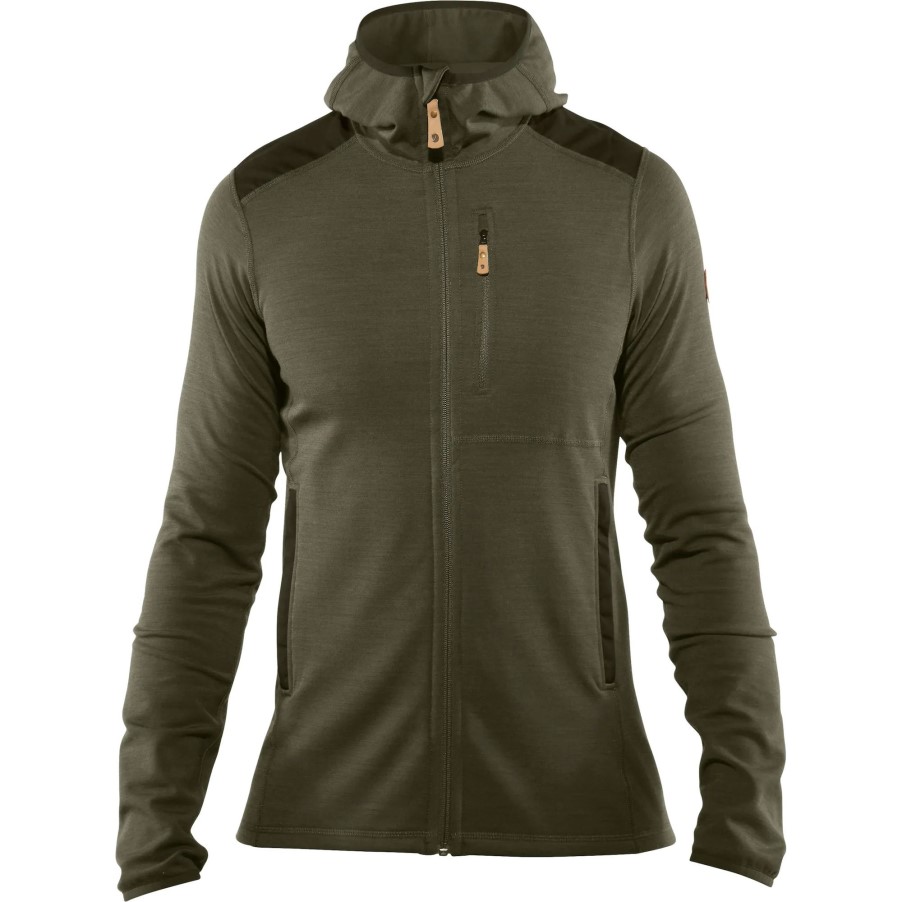 Laurel Green-Deep Forest Keb Fleece Hoodie M Fjällräven