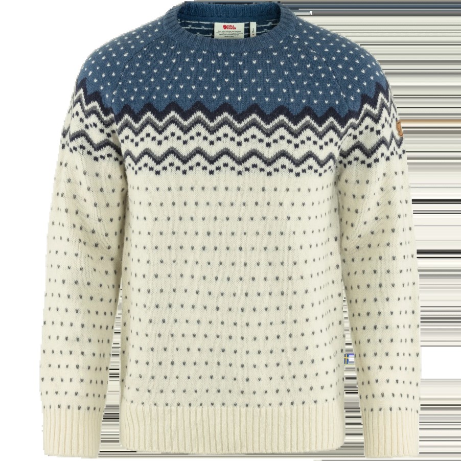 Övik Knit Sweater M Chalk White-Indigo Blue Fjällräven