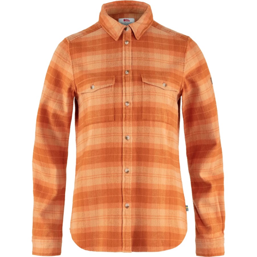Fjällräven Brand Övik Heavy Flannel Shirt W Peach Sand-Desert Brown