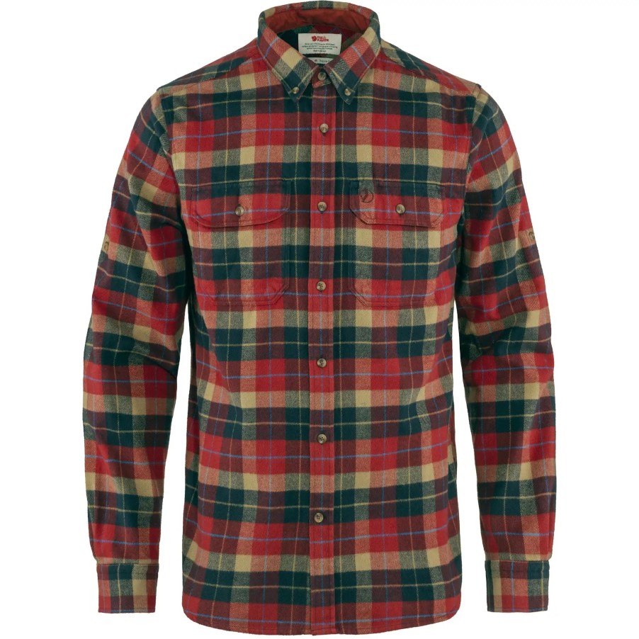 Deep Red Fjällräven Singi Heavy Flannel Shirt M