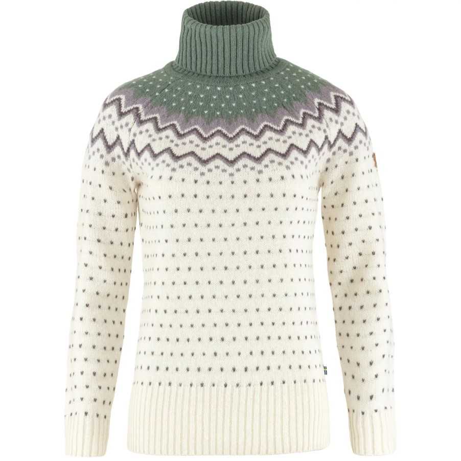Fjällräven Övik Knit Roller Neck W Chalk White-Patina Green