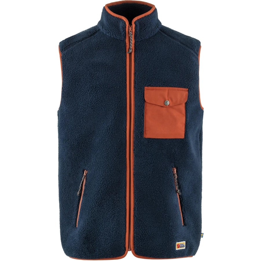 Fjällräven Navy-Autumn Leaf Vardag Pile Fleece Vest M