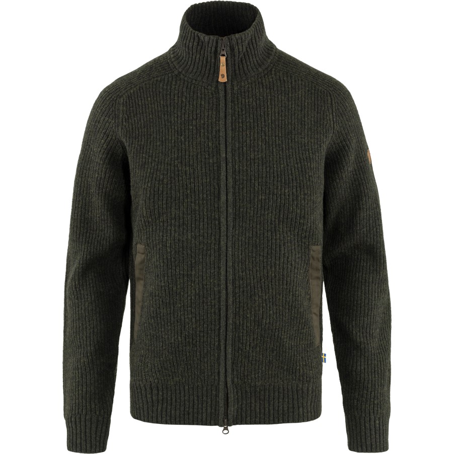Övik Zip Cardigan Knit M Fjällräven Dark Olive
