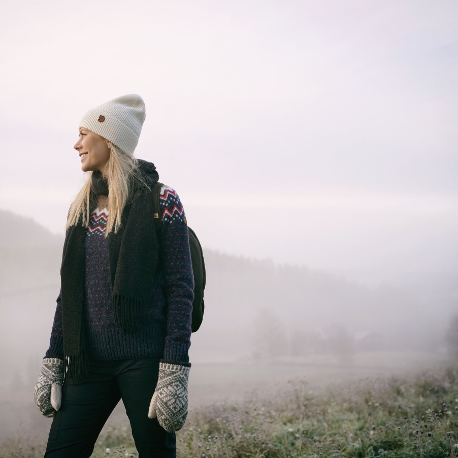 Fjällräven Grey Directional Rib Beanie