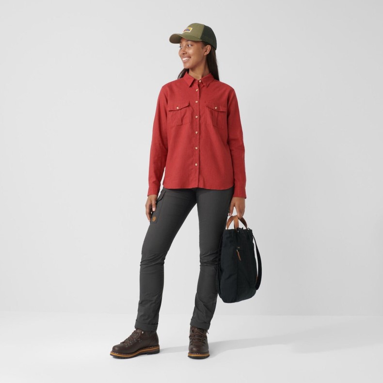 Raspberry Red Fjällräven Övik Travel Shirt Ls W - 2 Colours