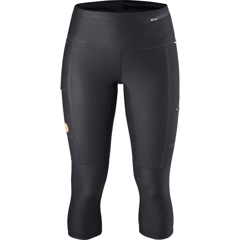 Black Fjällräven Abisko Trekking Tights 3/4 W