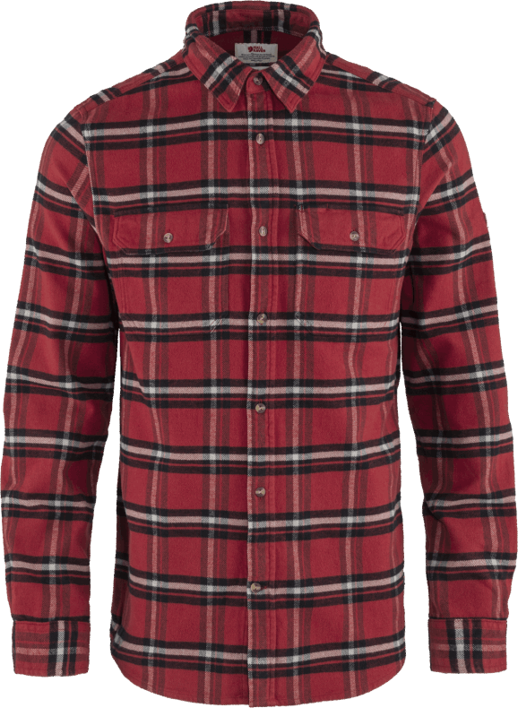 Övik Heavy Flannel Shirt M Fjällräven Red Oak/Fog