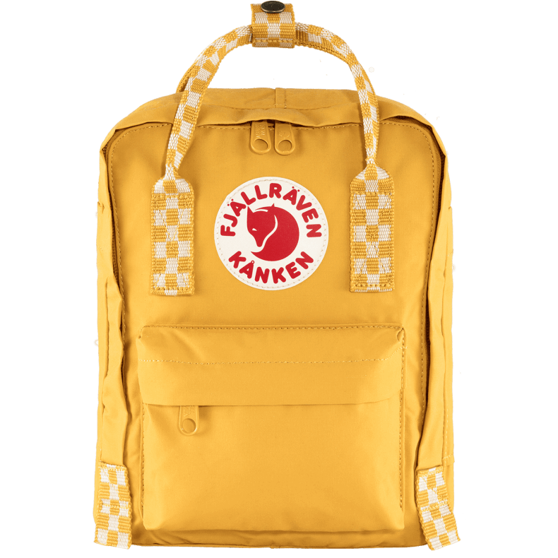 Ochre-Chess Pattern Fjällräven Kånken Mini