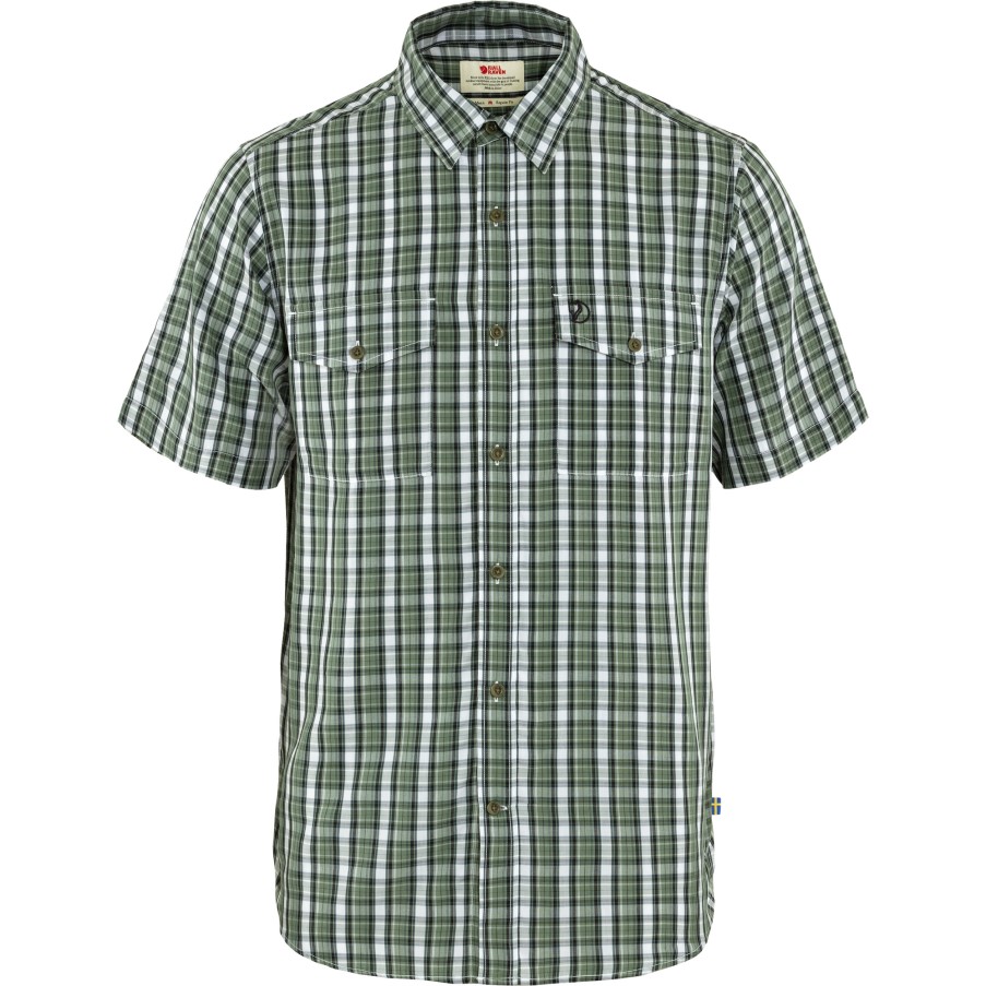 Abisko Cool Shirt Ss M Patina Green-Dark Navy Fjällräven Brand