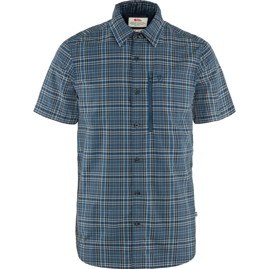Fjällräven Brand Indigo Blue-Dark Navy Abisko Hike Shirt Ss M