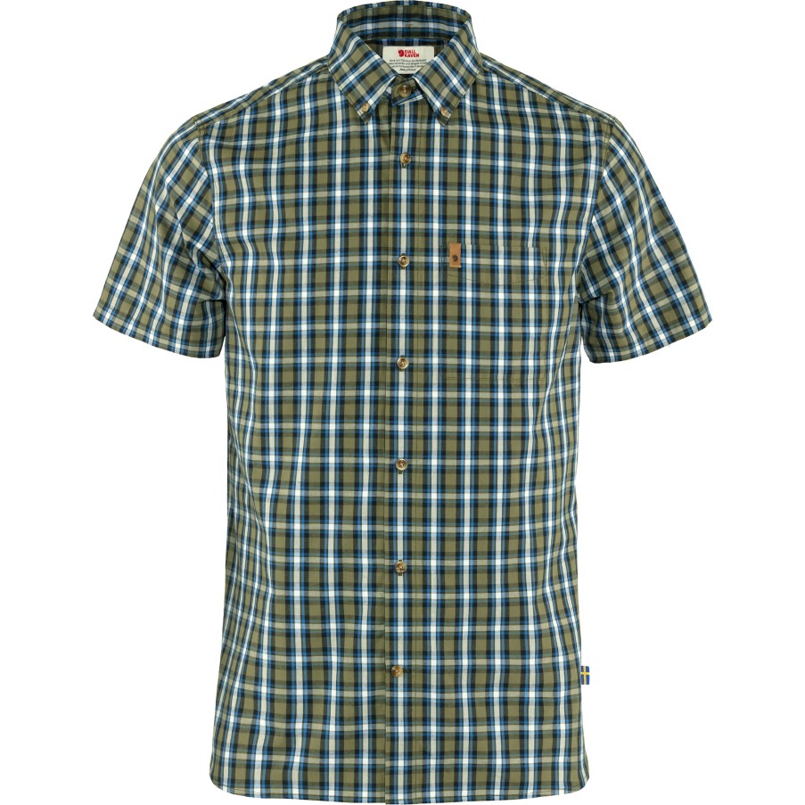 Green-Alpine Blue Fjällräven Övik Shirt Ss M