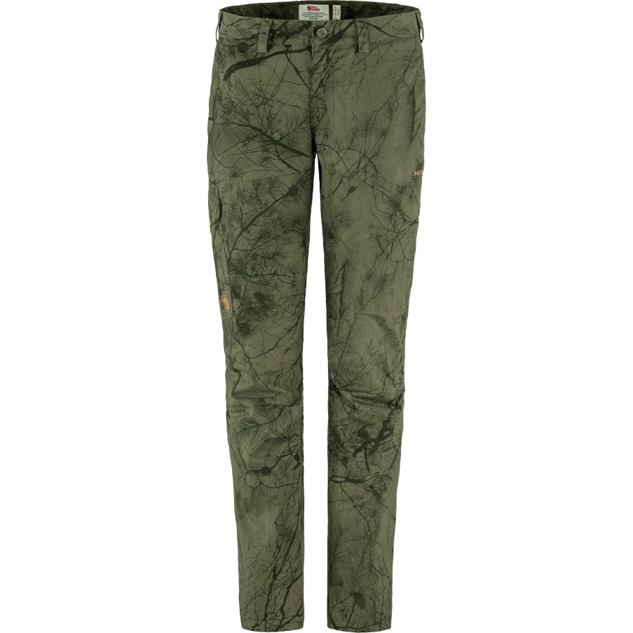 Karla Trousers Hydratic W Green Camo Fjällräven