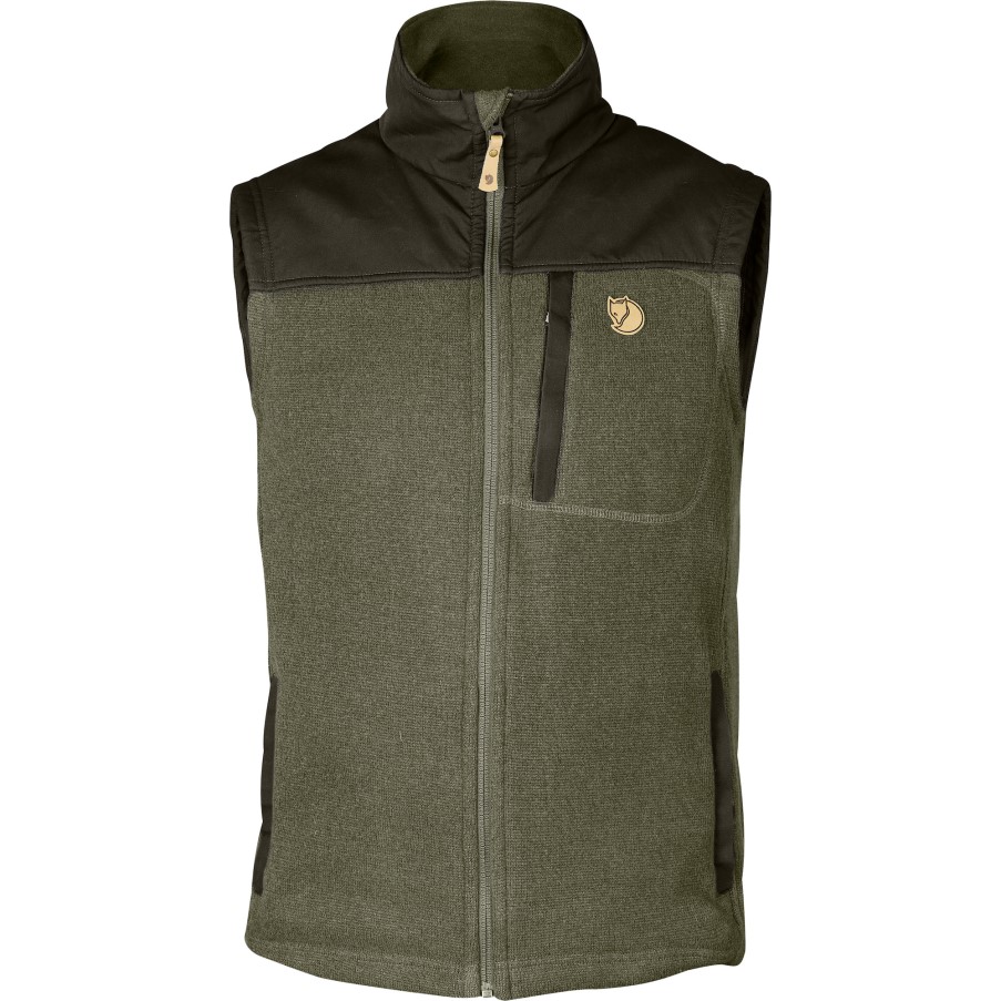 Fjällräven Buck Fleece Vest M Laurel Green-Deep Forest