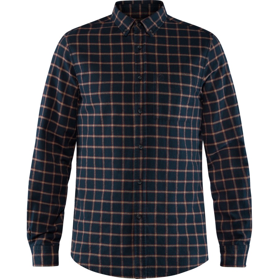 Övik Flannel Shirt M Fjällräven Dark Navy