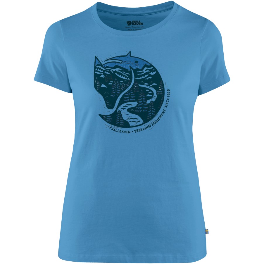 Fjällräven Arctic Fox Print T-Shirt W River Blue