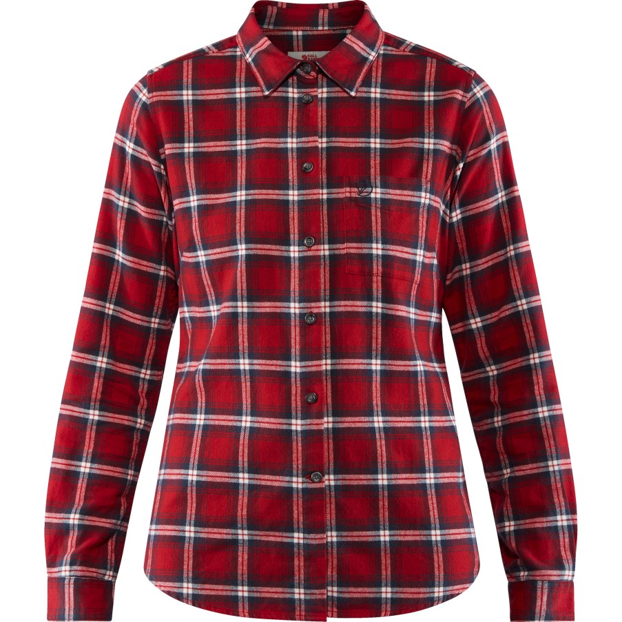 Övik Flannel Shirt W Fjällräven Deep Red