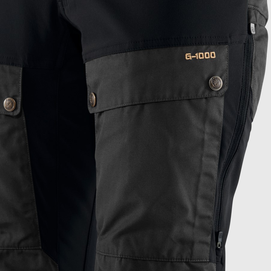 Black-Stone Grey Keb Trousers Curved W Short Fjällräven
