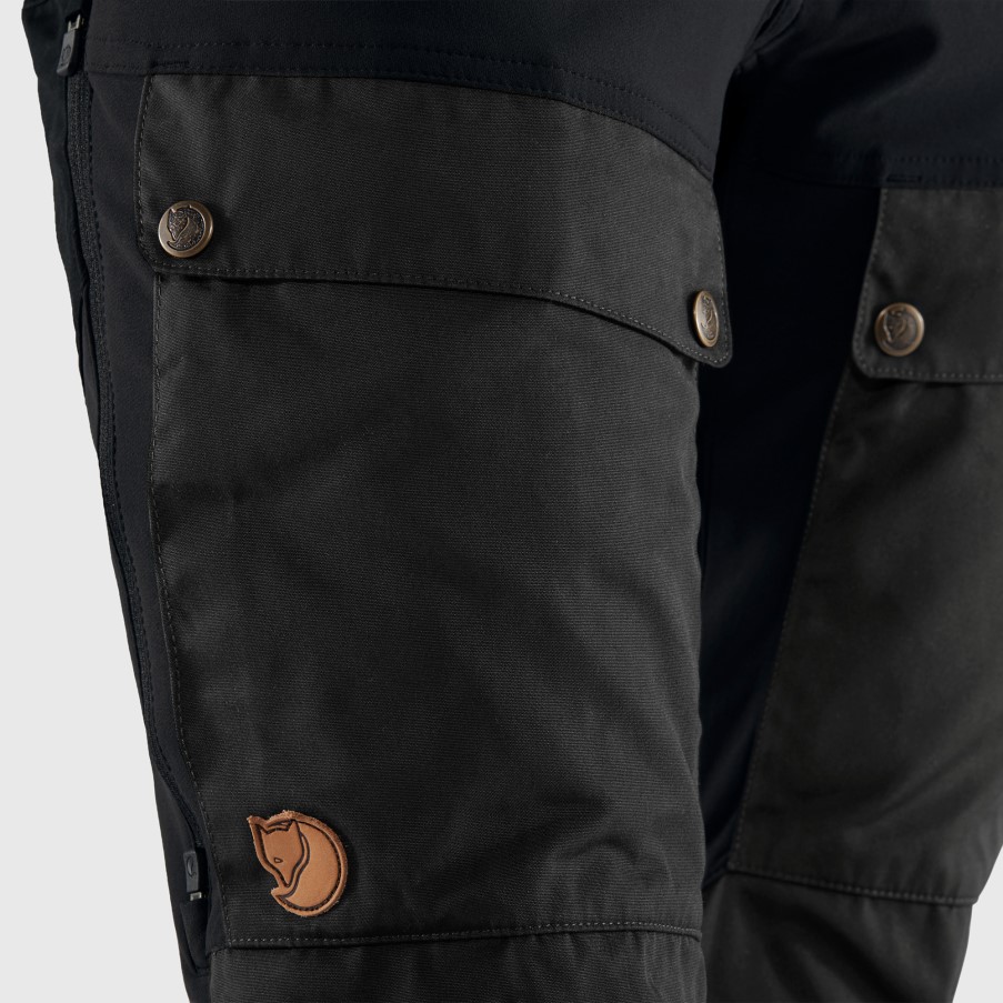 Black-Stone Grey Keb Trousers Curved W Short Fjällräven