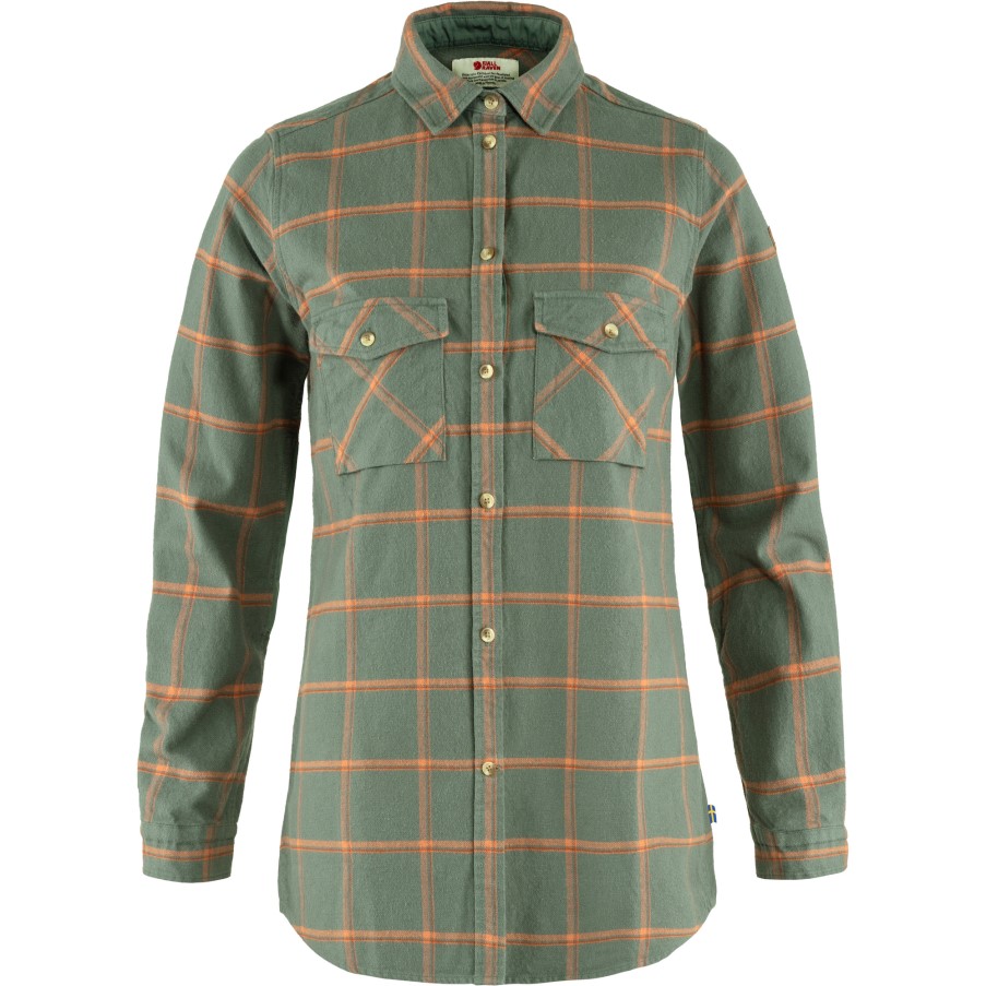 Patina Green-Desert Brown Övik Twill Shirt Ls W Fjällräven
