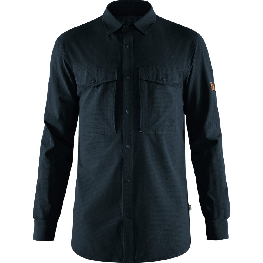 Dark Navy Fjällräven Brand Abisko Trekking Shirt M