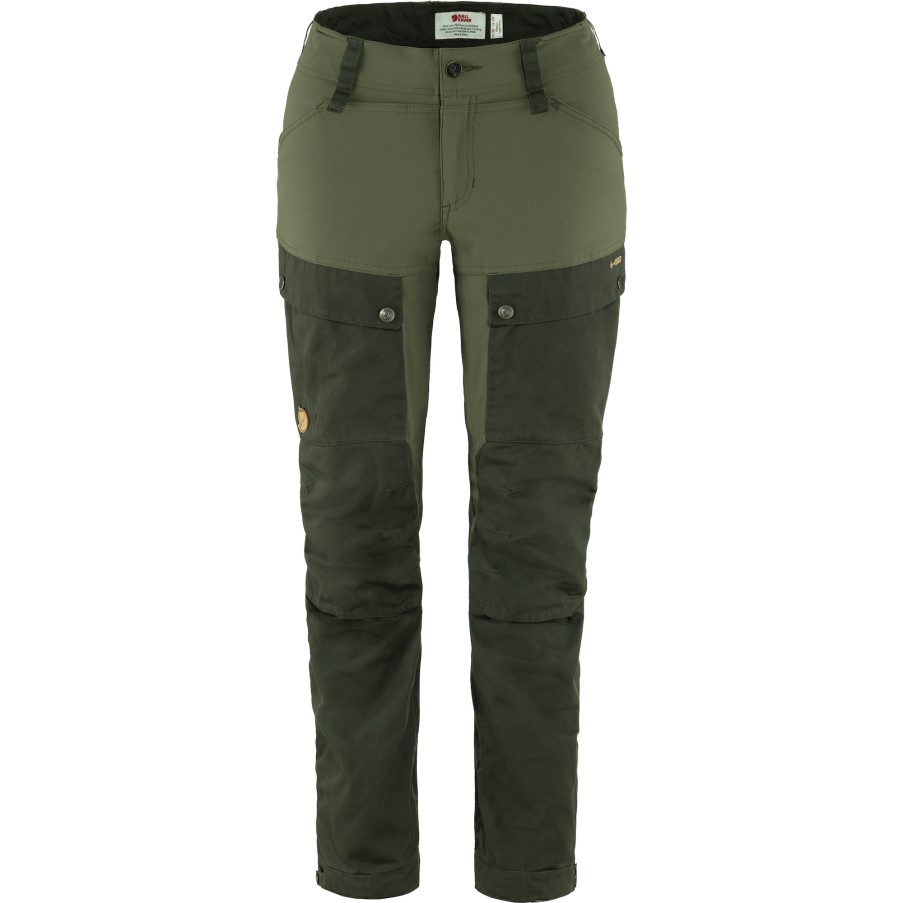 Keb Trousers Curved W Short Deep Forest-Laurel Green Fjällräven
