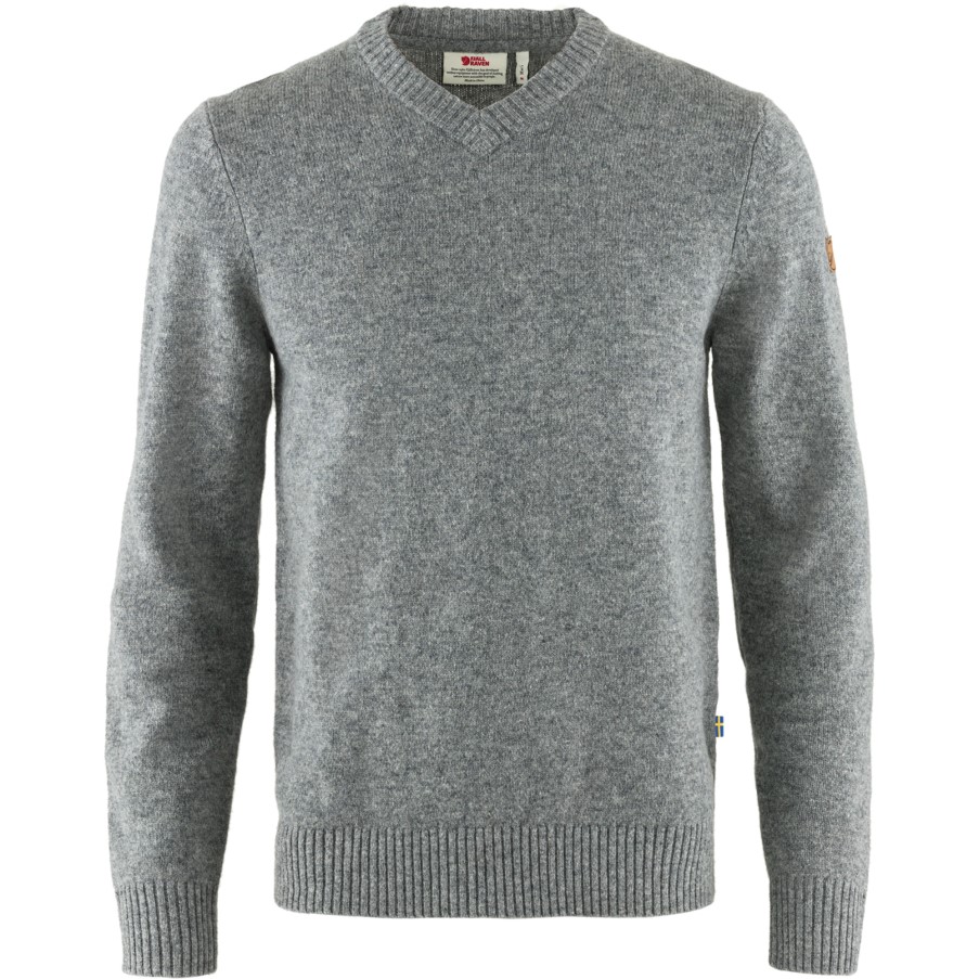 Grey Fjällräven Övik V-Neck Sweater M