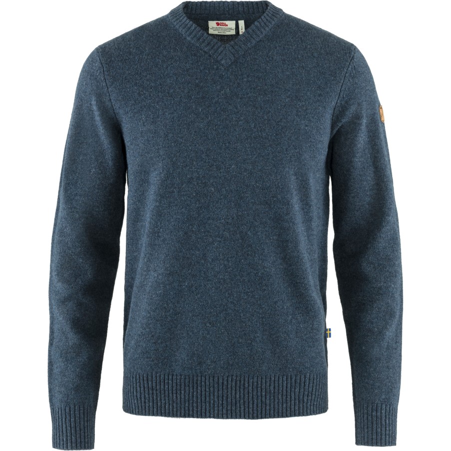 Fjällräven Navy Övik V-Neck Sweater M