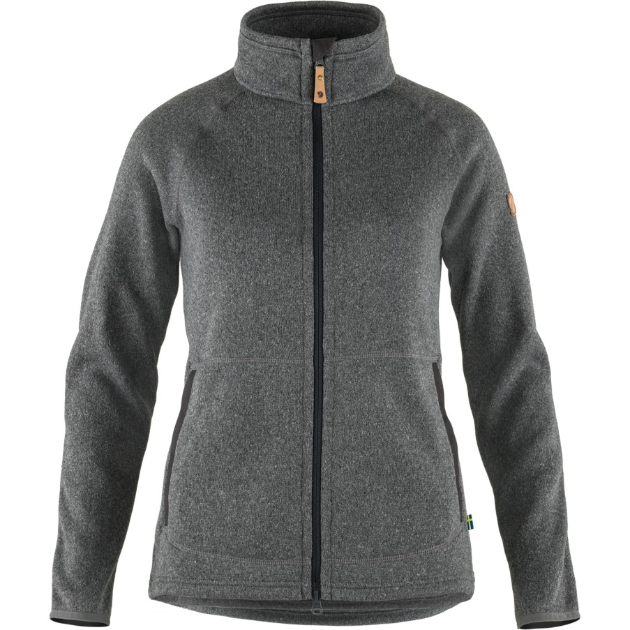 Dark Grey Fjällräven Övik Fleece Zip Sweater W