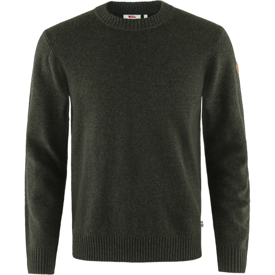 Övik Round-Neck Sweater M Fjällräven Dark Olive