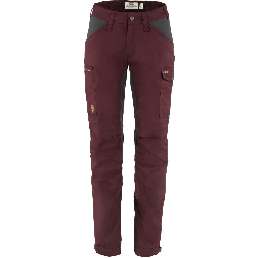 Fjällräven Kaipak Trousers Curved W Dark Garnet-Dark Grey