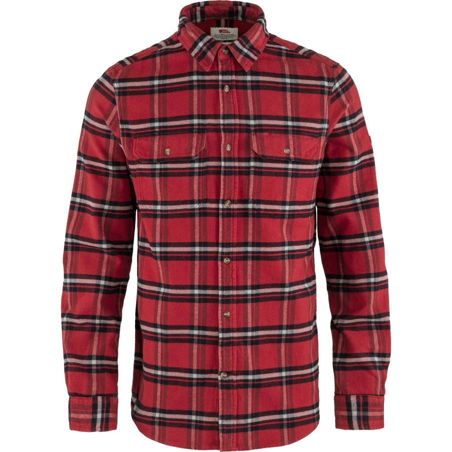 Övik Heavy Flannel Shirt M Red Oak-Fog Fjällräven