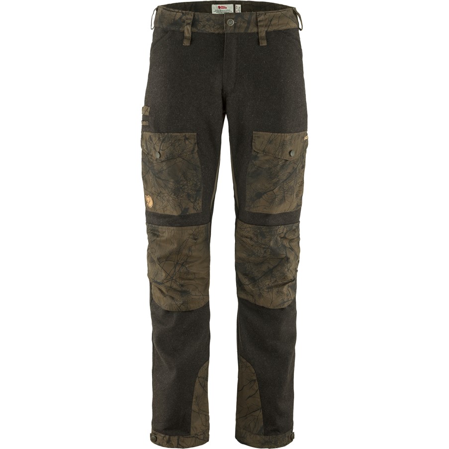 Fjällräven Dark Olive-Dark Olive Camo Värmland Wool Trousers M