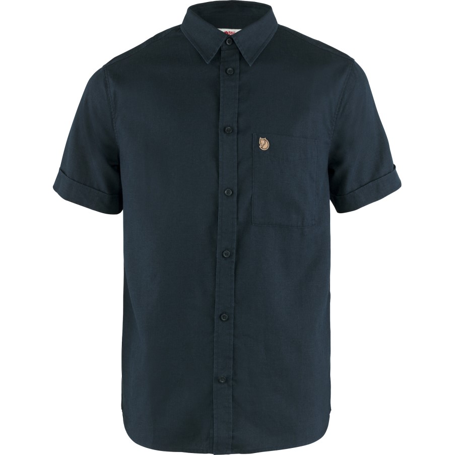Dark Navy Fjällräven Övik Travel Shirt Ss M