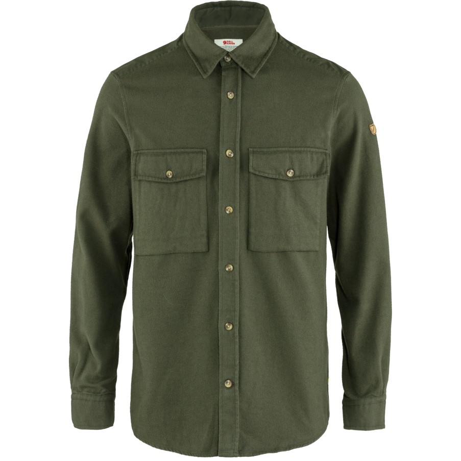 Övik Twill Shirt M Fjällräven Brand Deep Forest-Deep Forest