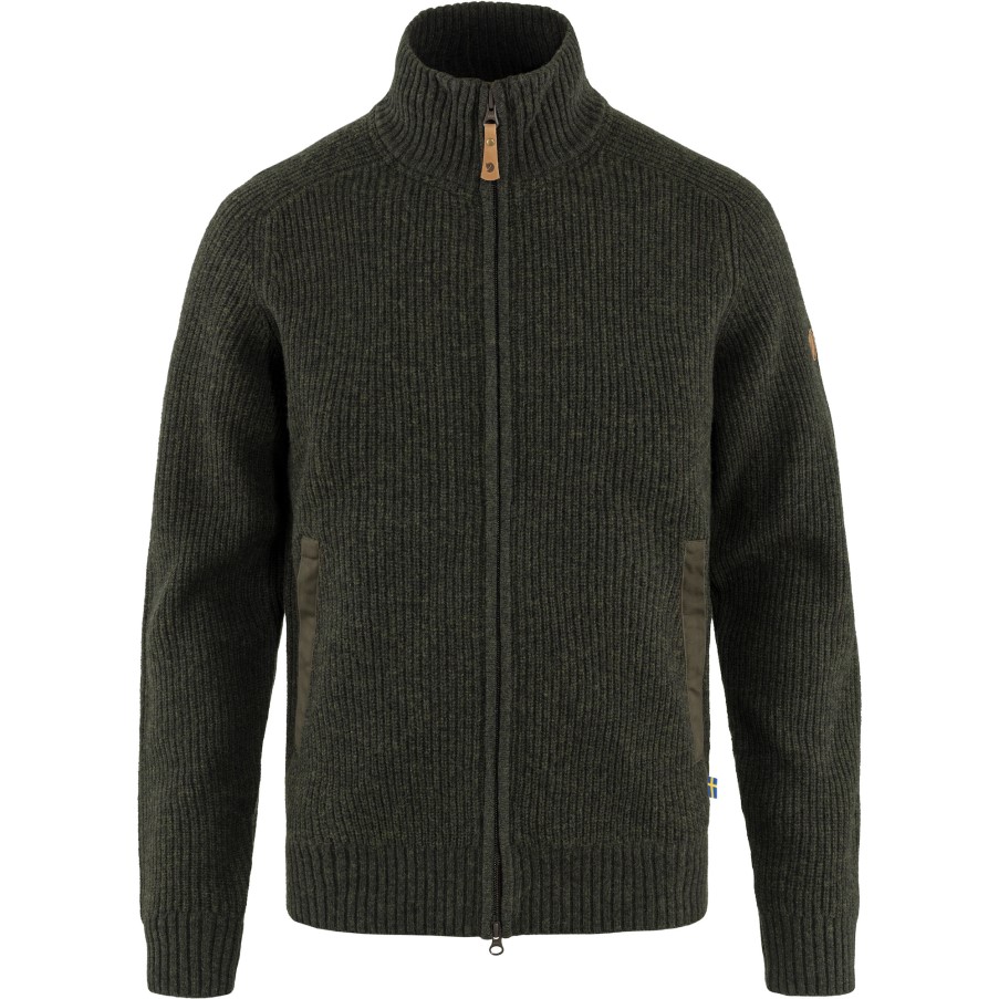 Dark Olive Övik Zip Cardigan Knit M Fjällräven Brand