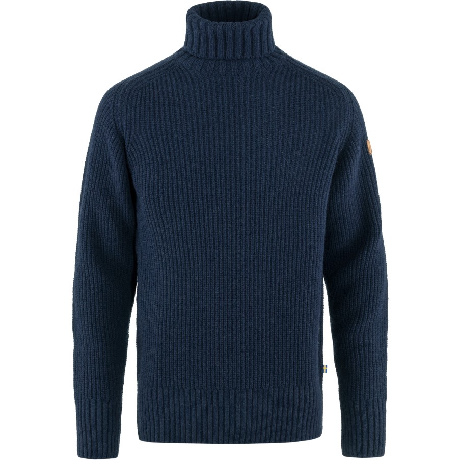 Övik Roller Neck Sweater M Fjällräven Dark Navy