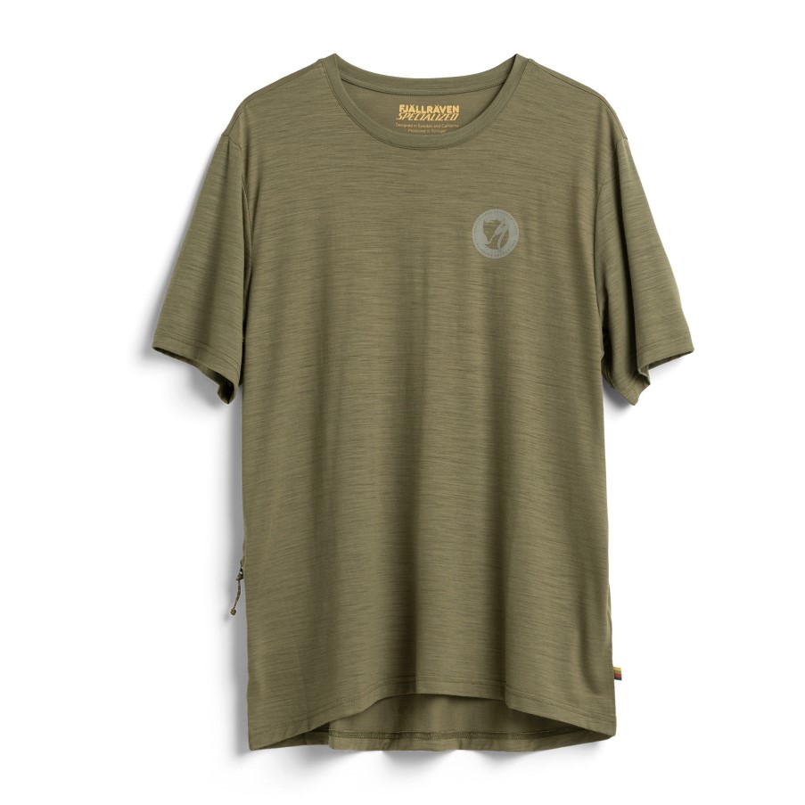 Green Fjällräven Brand S/F Wool T-Shirt M