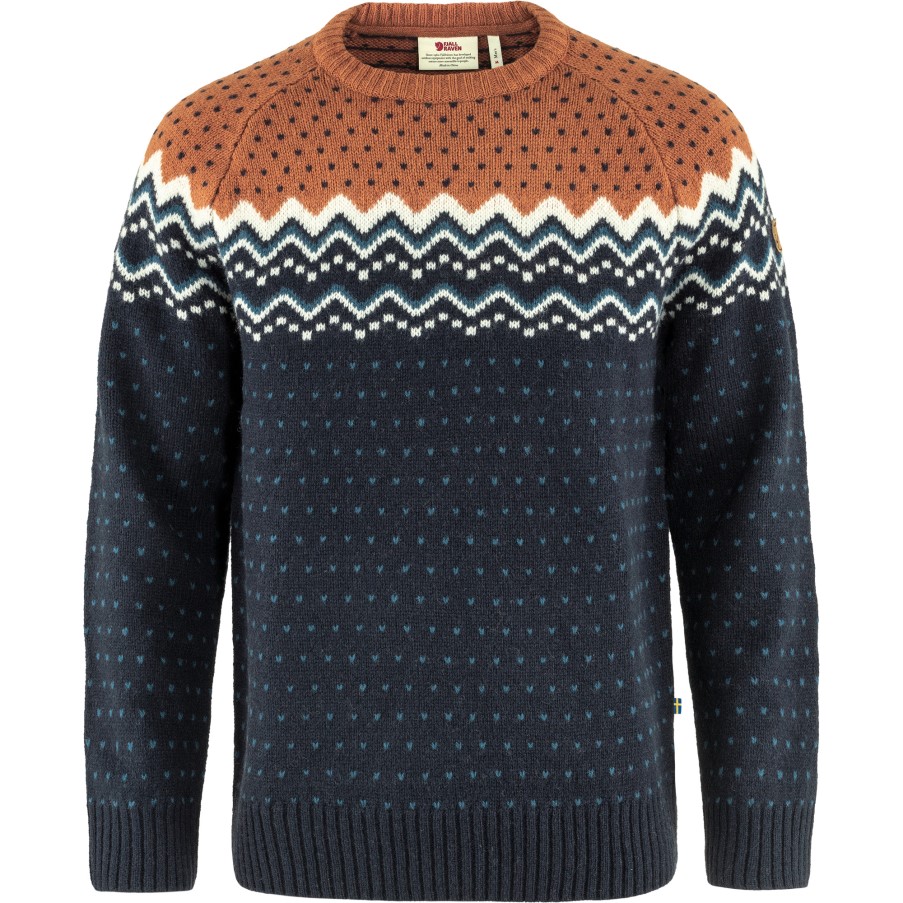 Övik Knit Sweater M Dark Navy-Terracotta Brown Fjällräven