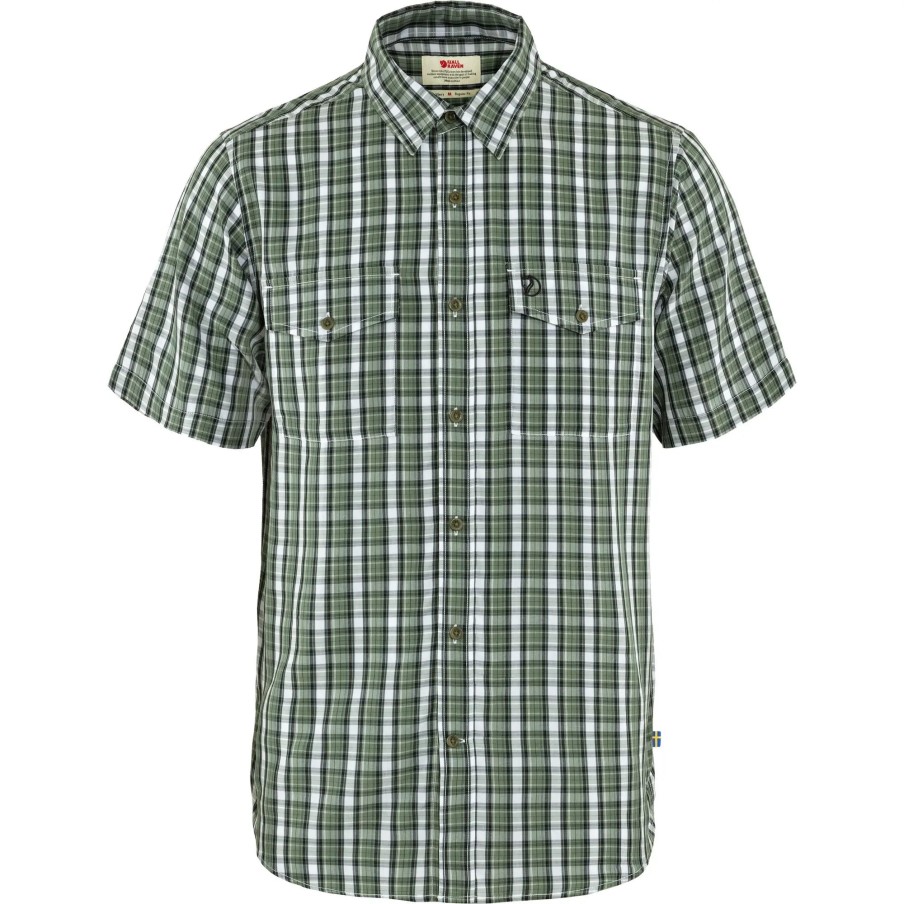 Abisko Cool Shirt Ss M Patina Green-Dark Navy Fjällräven