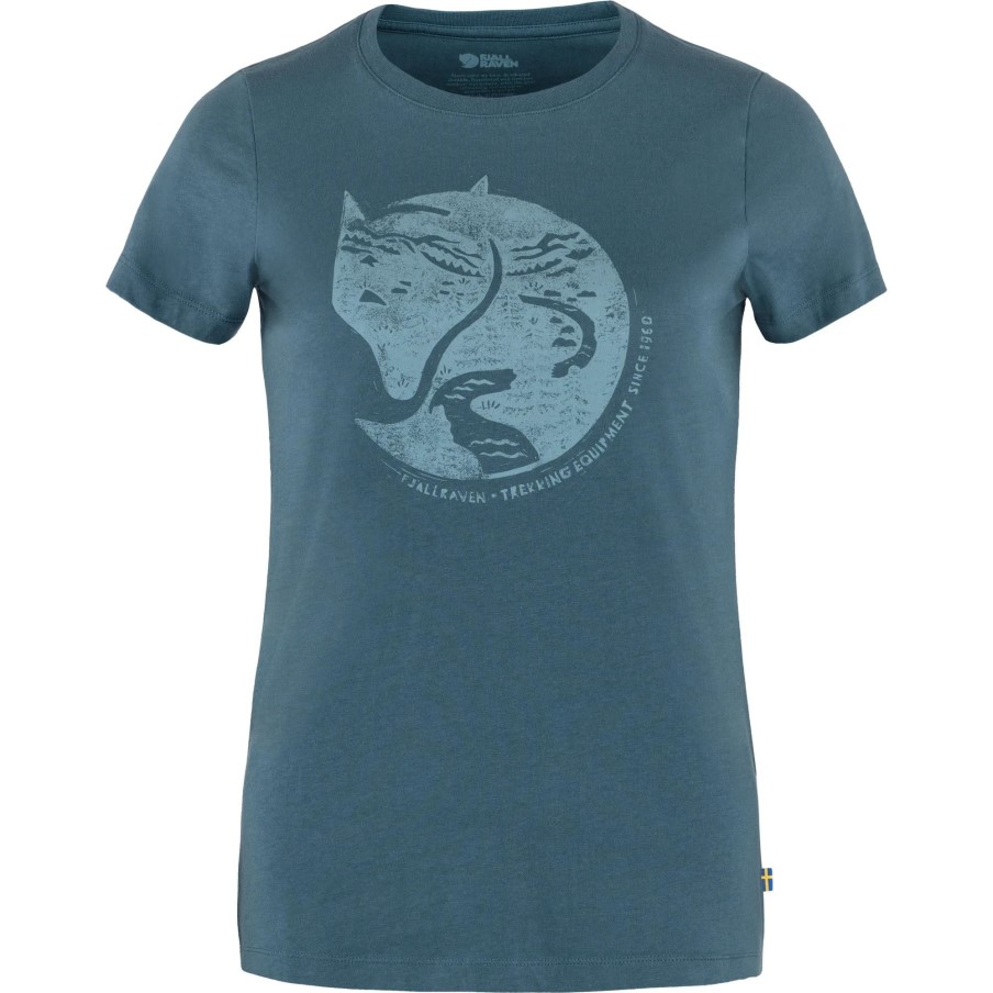 Arctic Fox Print T-Shirt W Fjällräven Indigo Blue
