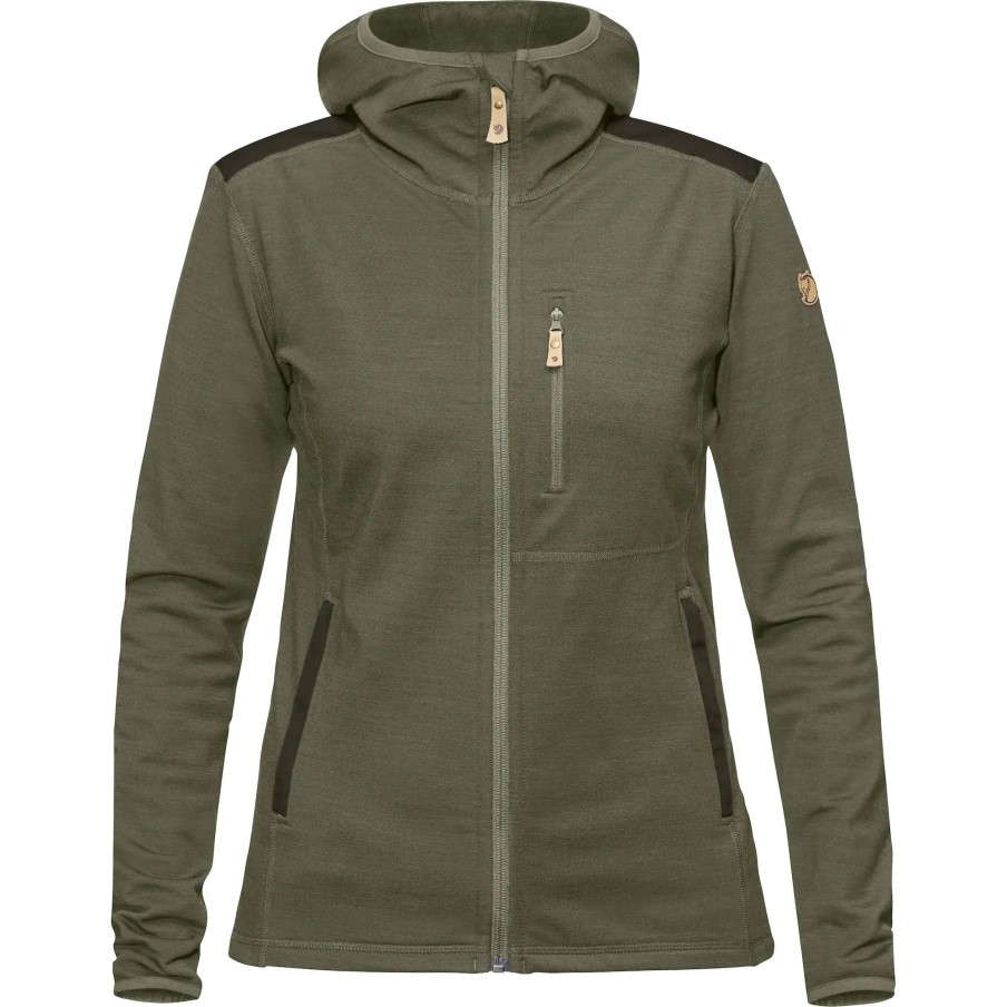 Laurel Green-Deep Forest Keb Fleece Hoodie W Fjällräven