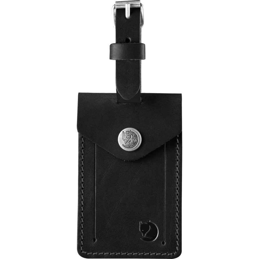 Fjällräven Leather Luggage Tag Black