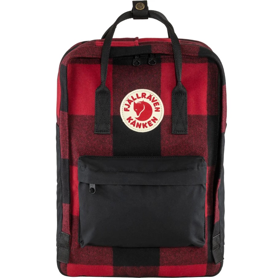 Red-Black Kånken Re-Wool Laptop 15 Fjällräven
