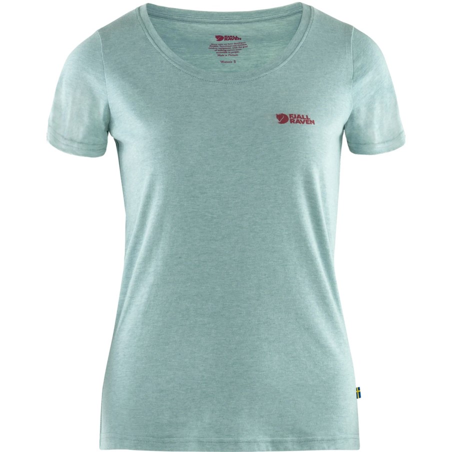 Clay Blue-Melange Fjällräven Logo T-Shirt W