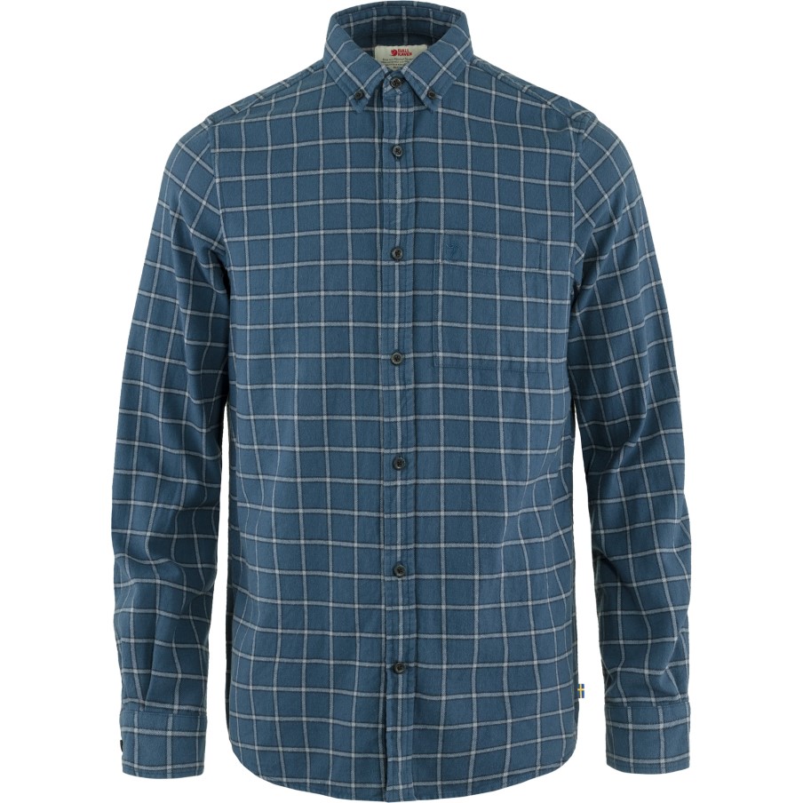 Fjällräven Indigo Blue-Flint Grey Övik Flannel Shirt M