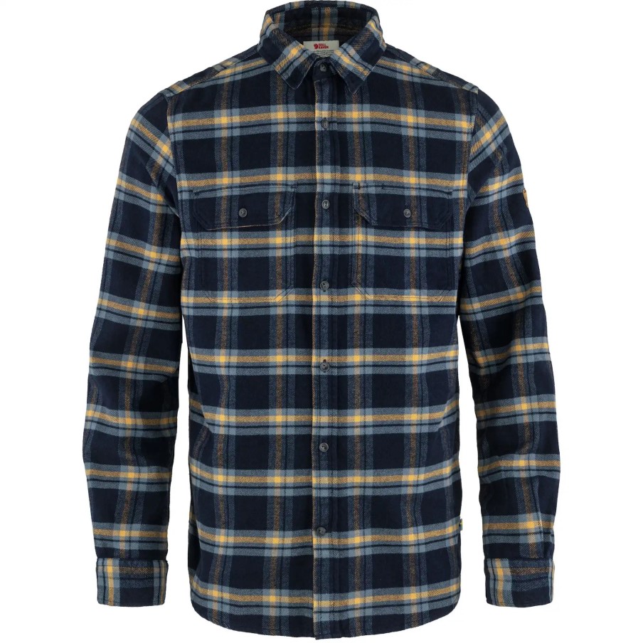 Fjällräven Övik Heavy Flannel Shirt M Dark Navy-Buckwheat Brown