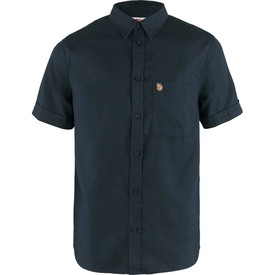 Övik Travel Shirt Ss M Dark Navy Fjällräven