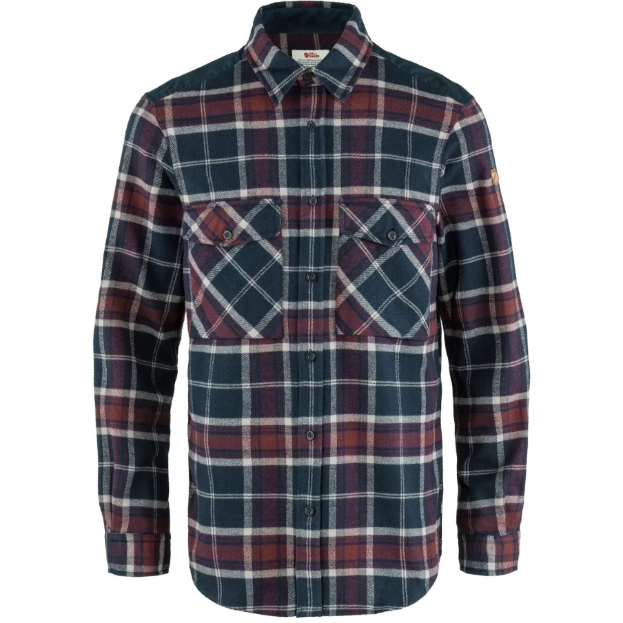 Fjällräven Dark Navy-Dark Garnet Övik Twill Shirt M